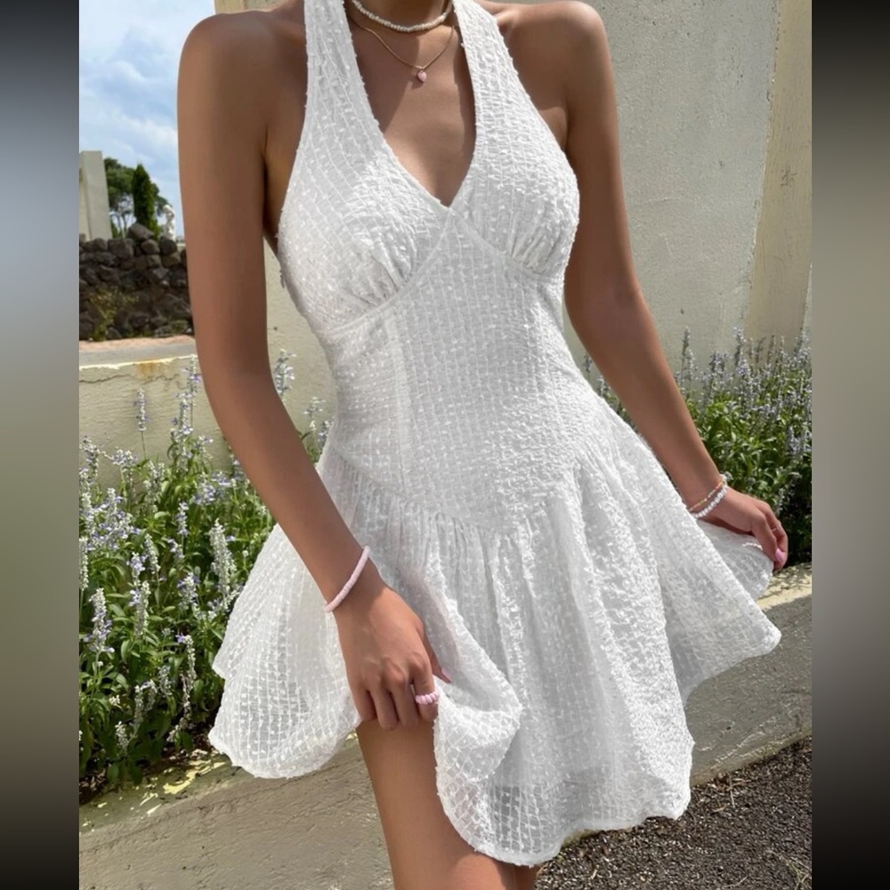 White halter dress
